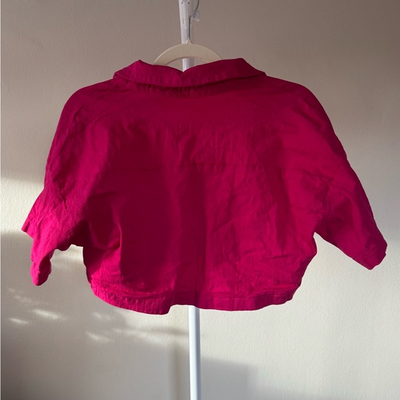 Showpo Hot Pink Collared Crop Cargo Shirt Cotton Barbiecore - US 6 - Picture 7 of 8